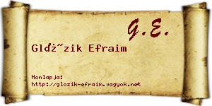 Glózik Efraim névjegykártya